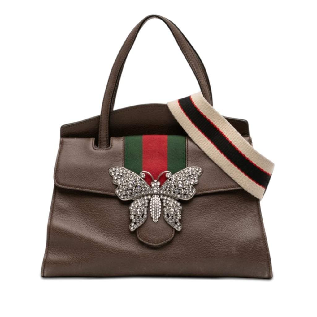 Gucci Medium Calfskin Linea Totem Satchel Brown Leather Very good condition - Front View
