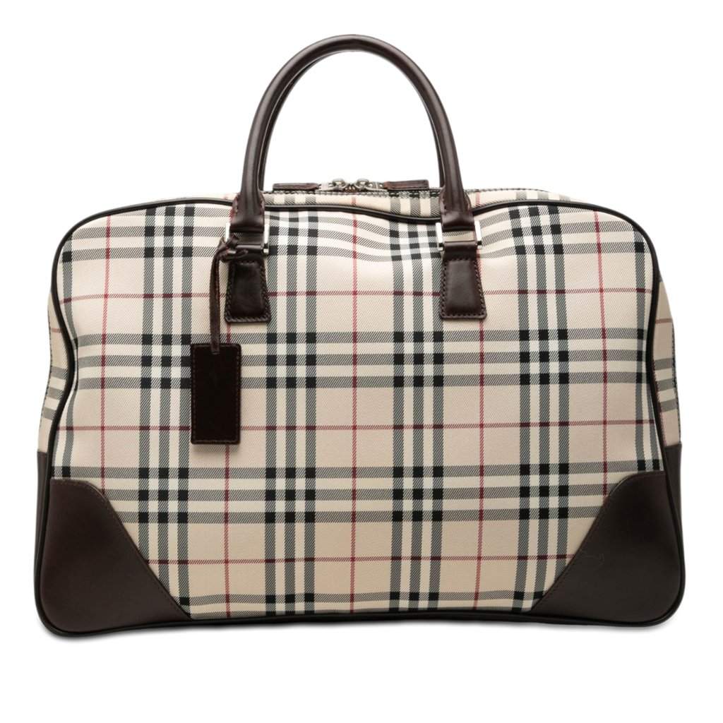 Burberry House Check Canvas Travel Bag Beige Good condition - Front View