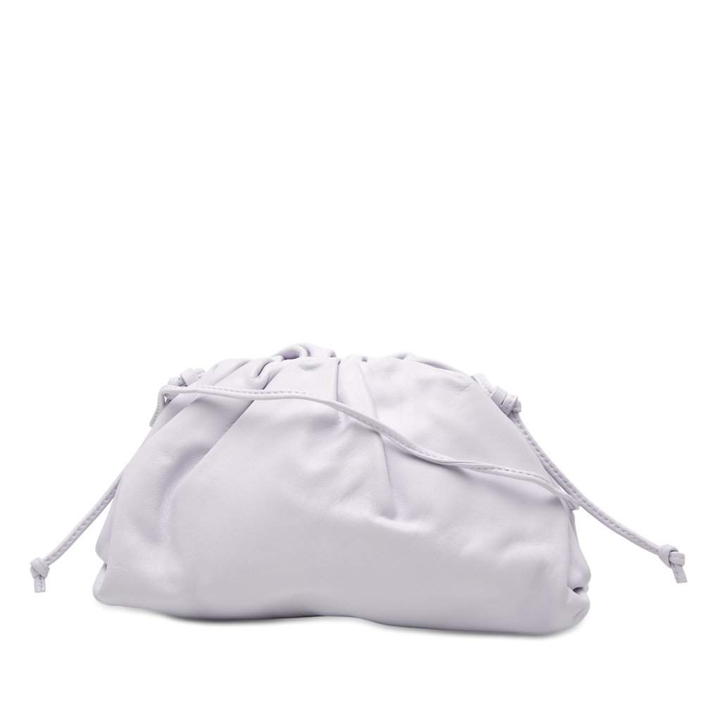 Bottega Veneta Lambskin The Mini Pouch Crossbody Purple Leather Very good condition - Front View
