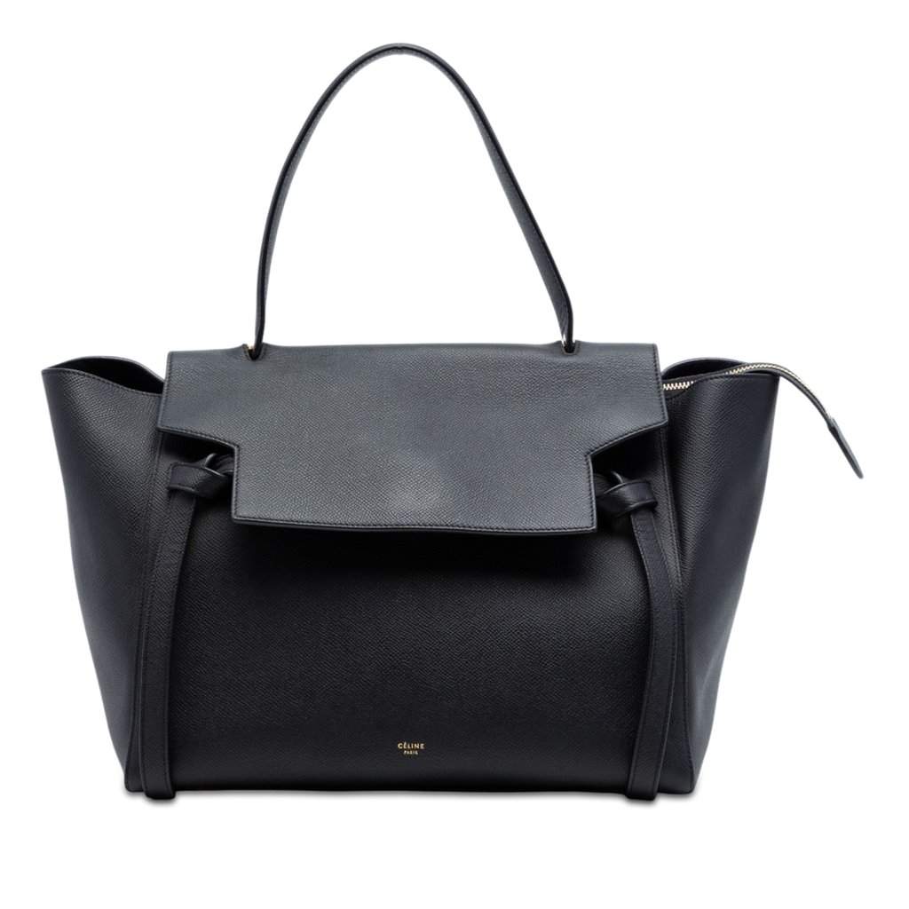 Celine Mini Grained Calfskin Belt Bag Black Leather Very good condition - Front View