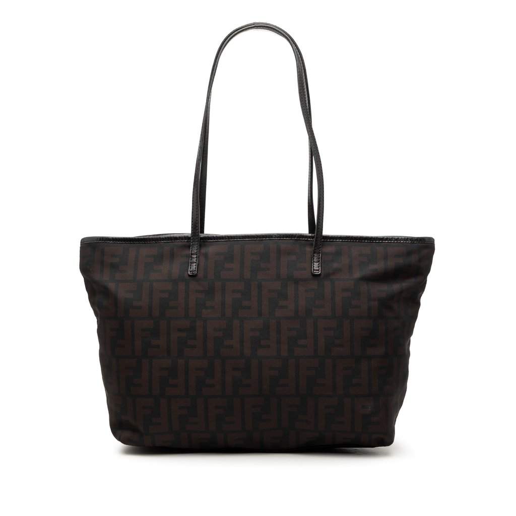 Fendi Small Zucca Nylon Roll Tote Black Very good condition - Front View