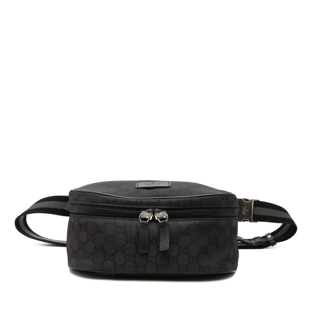Gucci GG Nylon Web Belt Bag Black Very good - Front View