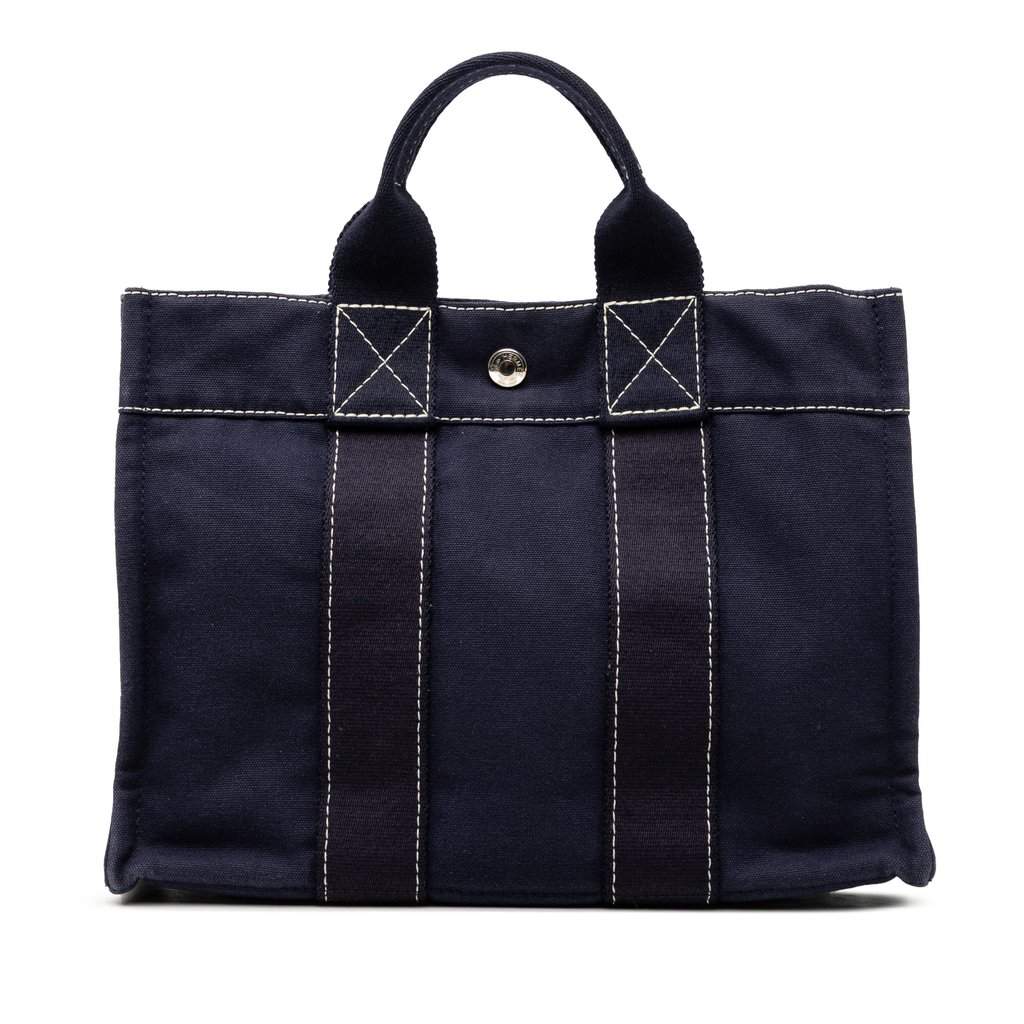 Hermès Canvas Fourre Tout PM Blue Very good condition - Front View