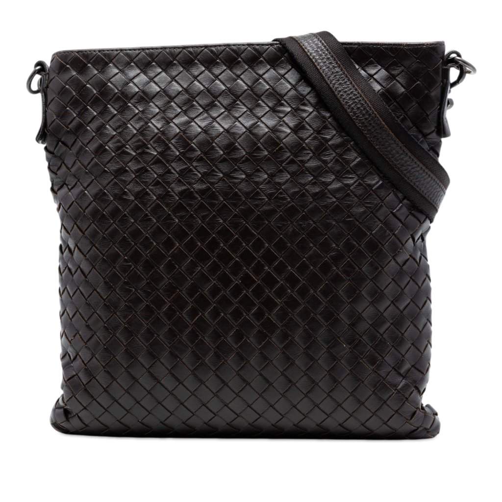Bottega Veneta Nappa Intrecciato VN Crossbody Brown Leather Very good - Front View