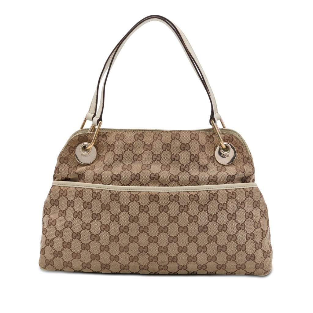 Gucci GG Canvas Eclipse Shoulder Bag Beige Very good - Front View