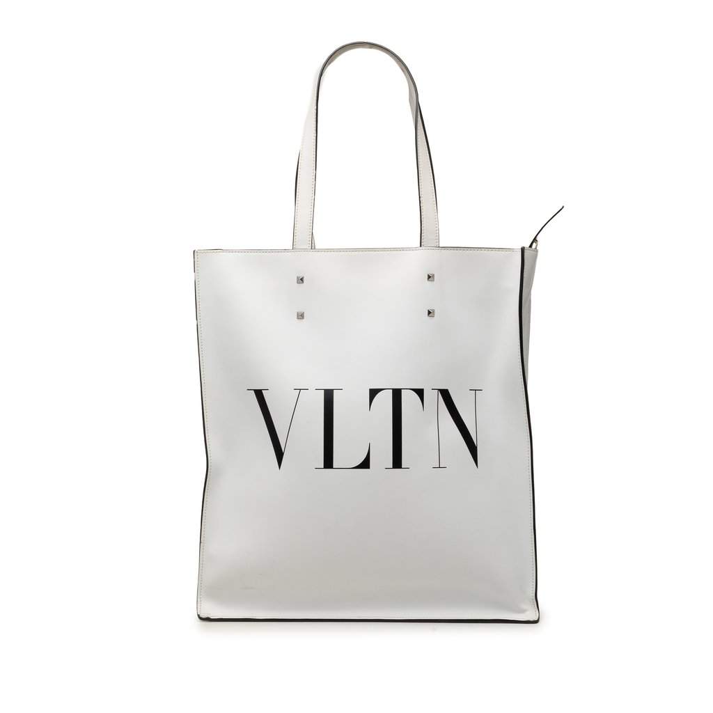 Valentino Leather Rockstud VLTN Satchel White Leather Very good - Front View