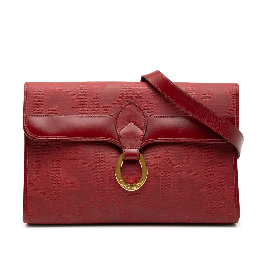 Dior Diorissimo Trotter Coated Canvas Crossbody Red Very good - Front View