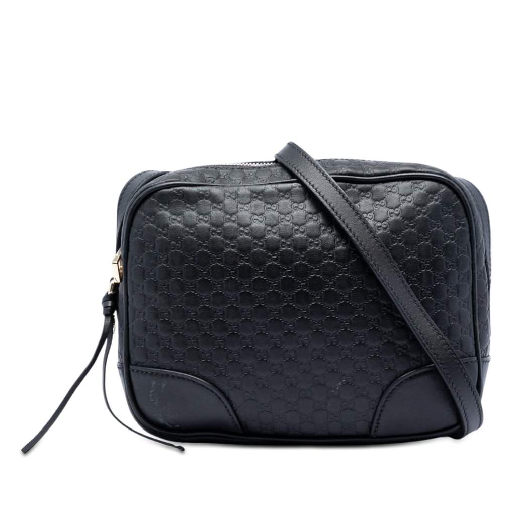 Gucci Microguccissima Bree Crossbody Black Leather Very good - Front View