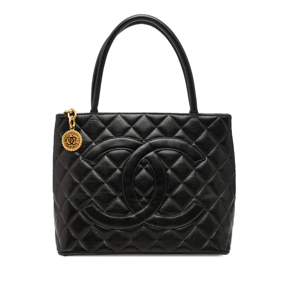 Chanel Caviar Medallion Tote Black Leather Very good condition - Front View