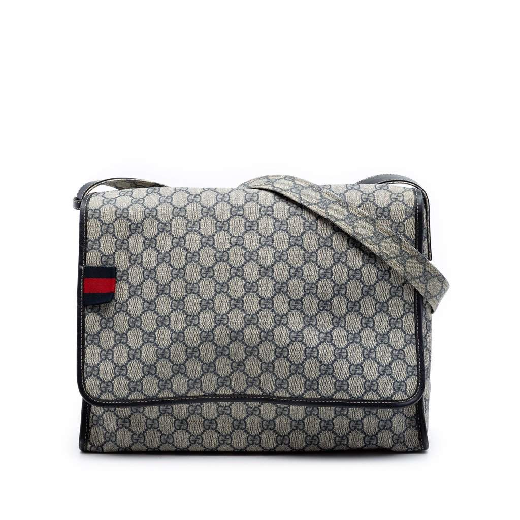 Gucci GG Supreme Web Messenger Bag Beige Very good condition - Front View