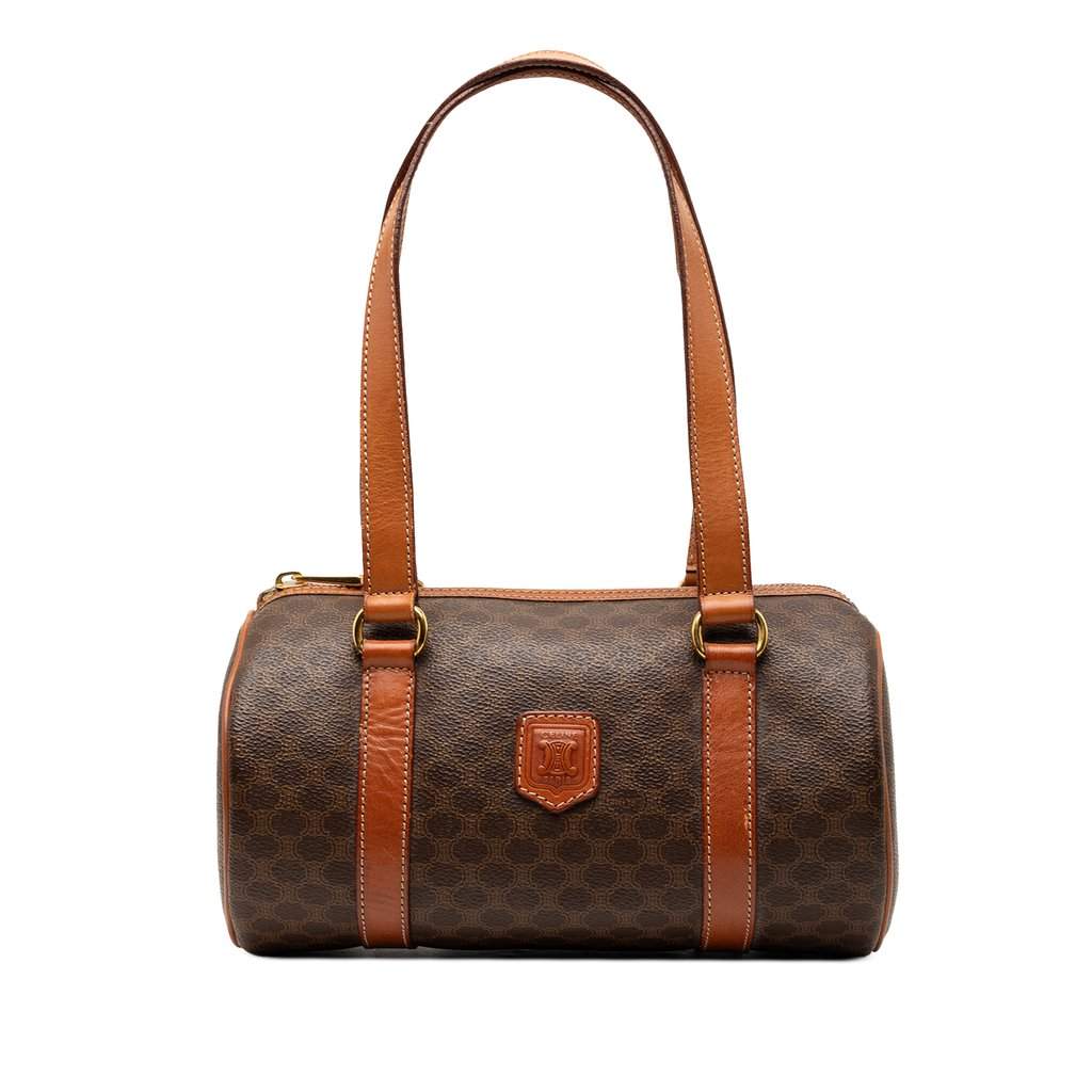 Celine Macadam Coated Canvas Shoulder Bag Brown Very good condition - Front View