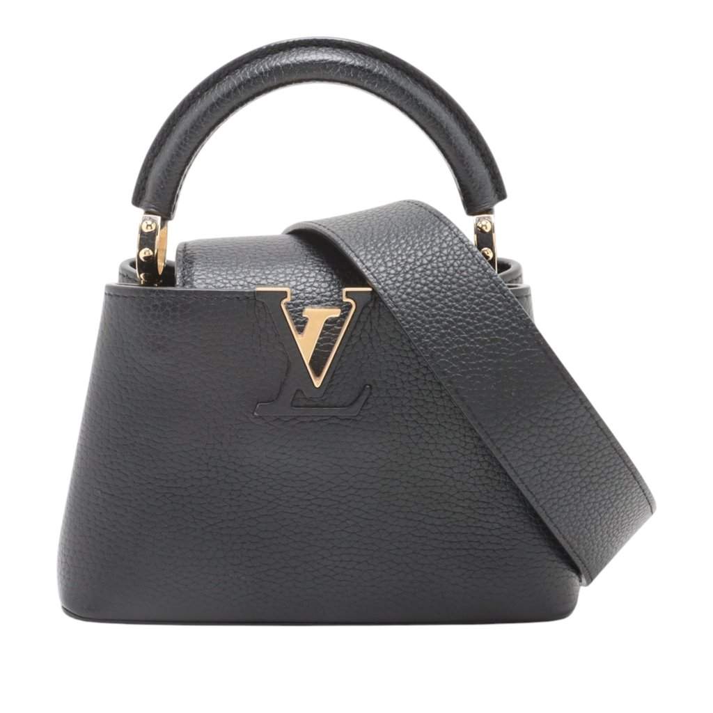 Louis Vuitton Taurillon Mini Capucines Black Leather Very good condition - Front View