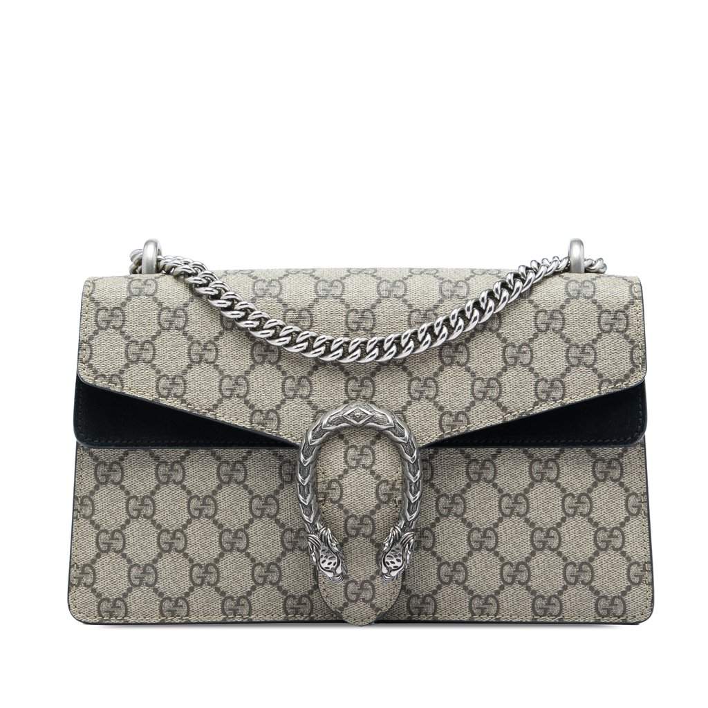 Gucci Medium GG Supreme Dionysus Shoulder Bag Beige Very good - Front View