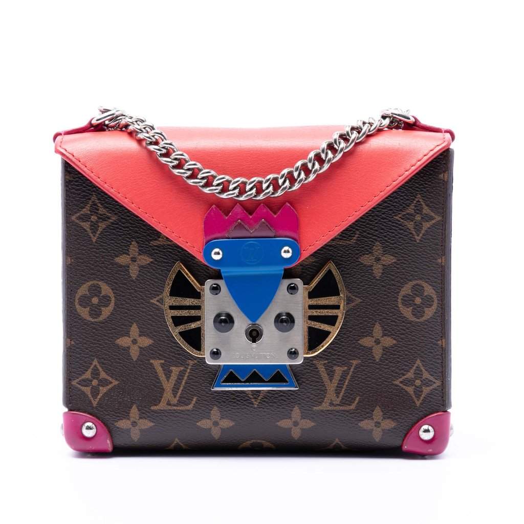 Louis Vuitton Monogram Tribal Mask Pochette PM Brown Very good - Front View