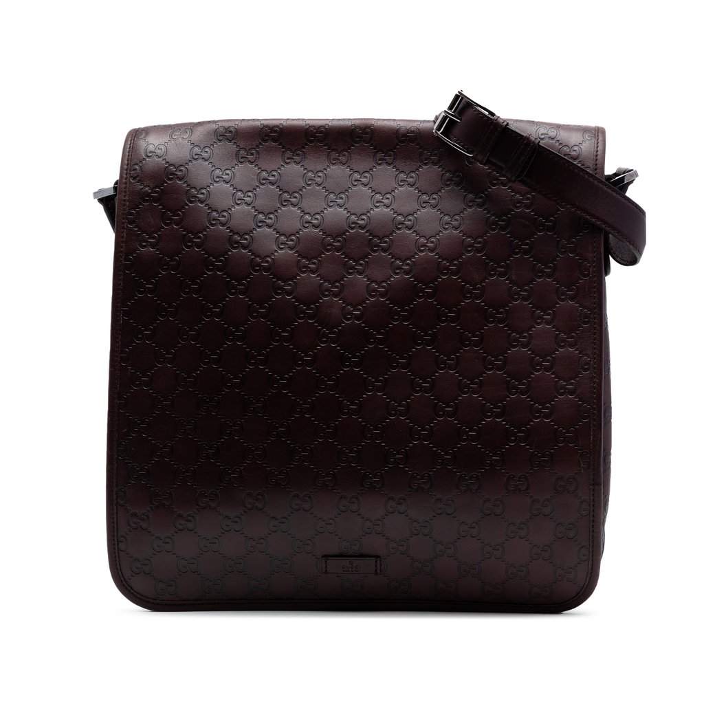 Gucci Guccissima Crossbody Brown Leather Very good condition - Front View