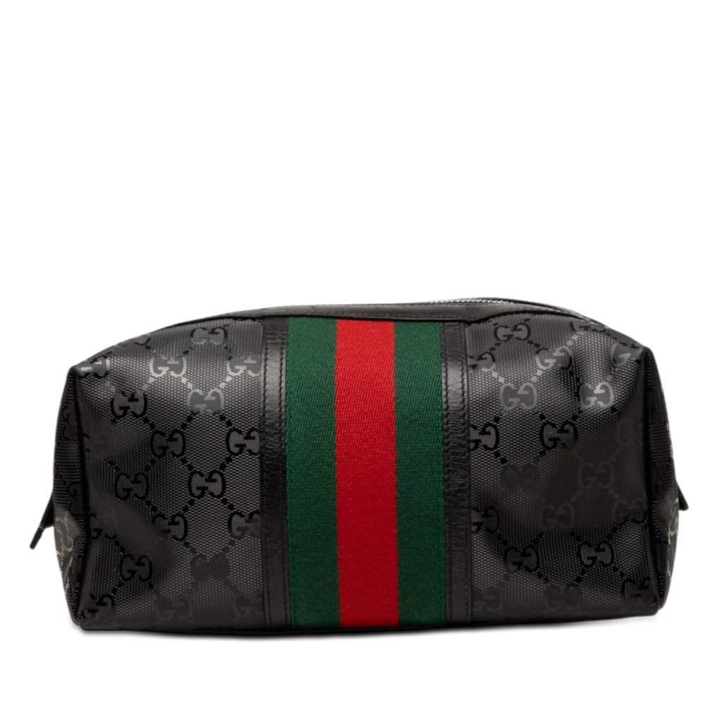 Gucci GG Imprime Web Cosmetic Case Black Very good condition - Front View