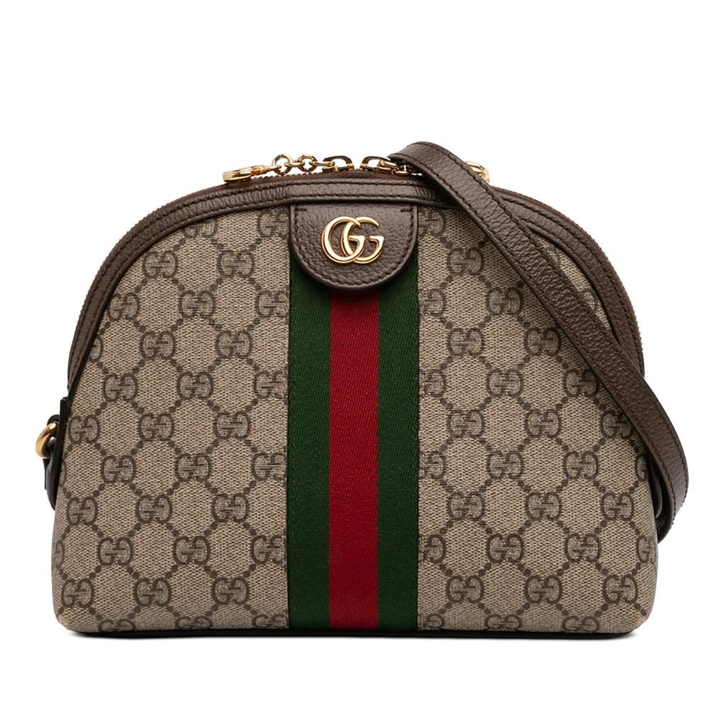 Gucci Small GG Supreme Web Ophidia Dome Crossbody Beige Very good - Front View
