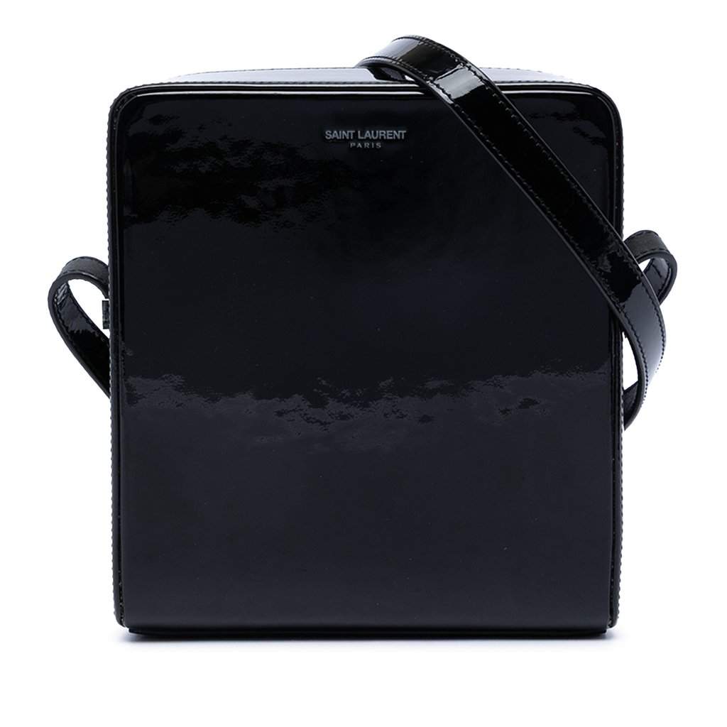 Saint Laurent Patent Camera Bag Black Leather Very good condition - Front View