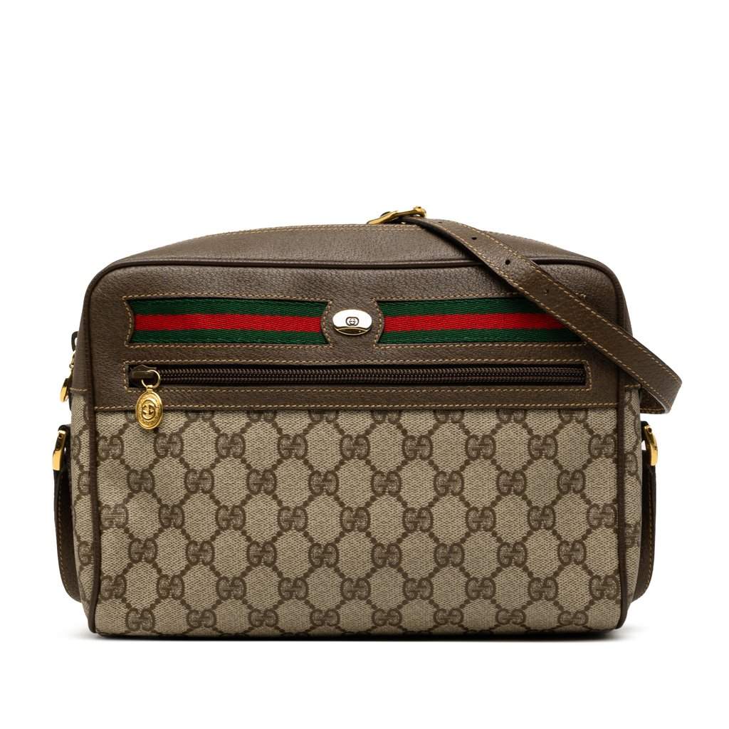 Gucci GG Supreme Interlocking G Web Crossbody Beige Very good condition - Front View