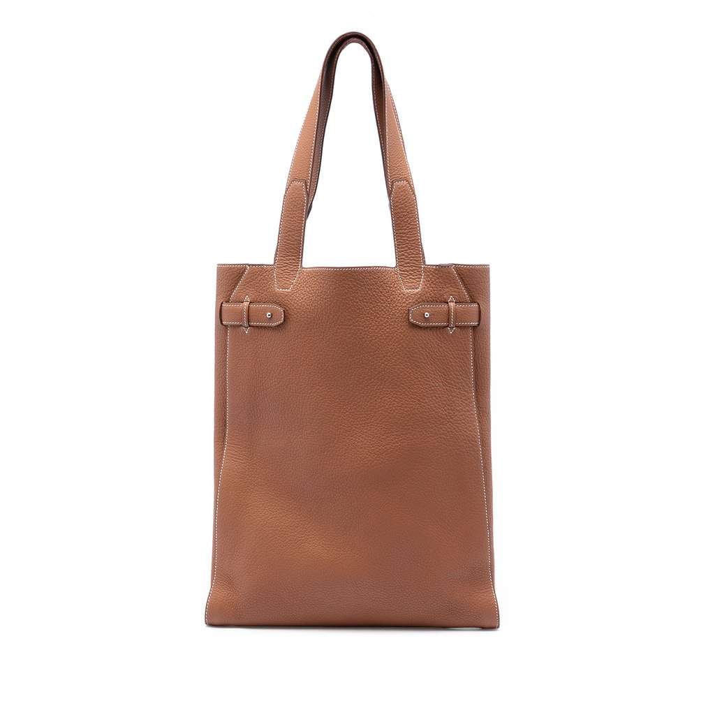 Hermès Negonda Cabas Vertige Tote Brown Leather Very good condition - Front View