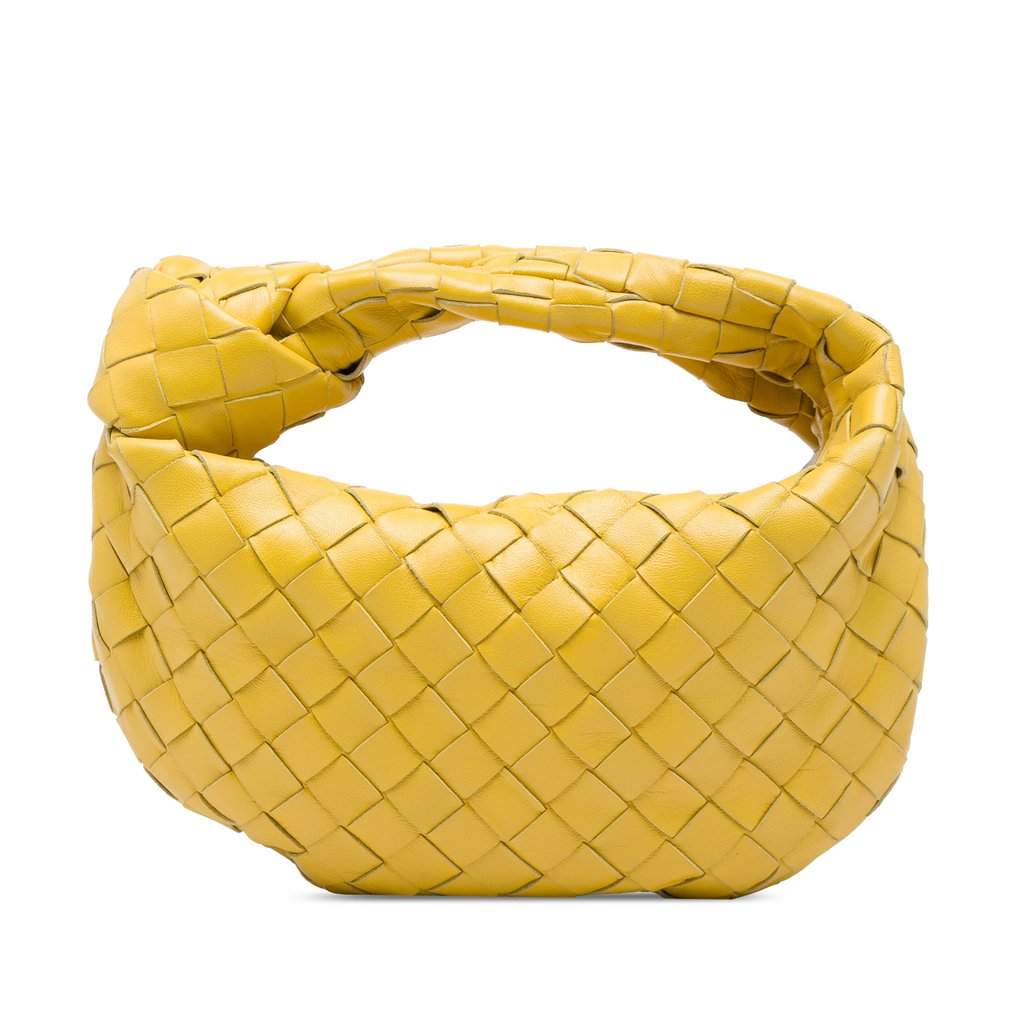 Bottega Veneta Mini Nappa Intrecciato Jodie Yellow Leather Very good condition - Front View