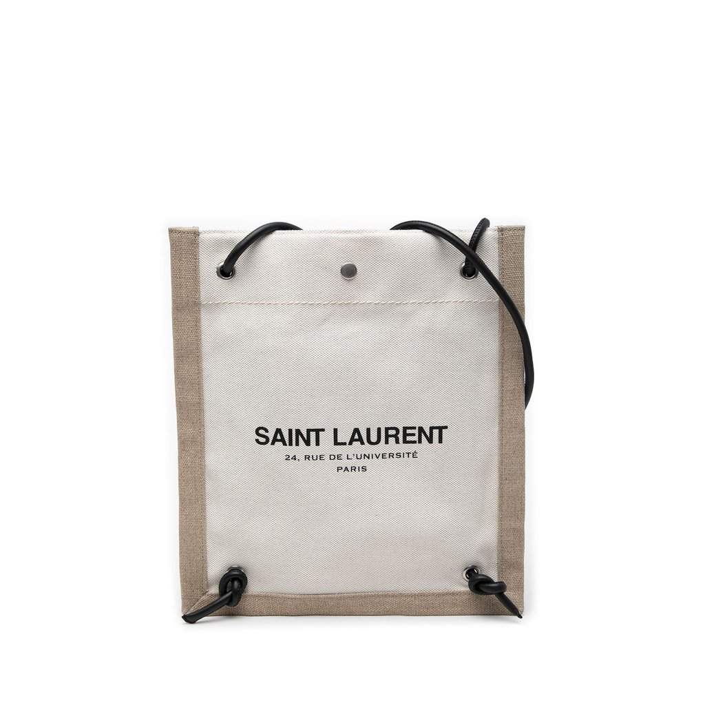 Saint Laurent Canvas Universite Flat Convertible Crossbody Brown Very good - Front View