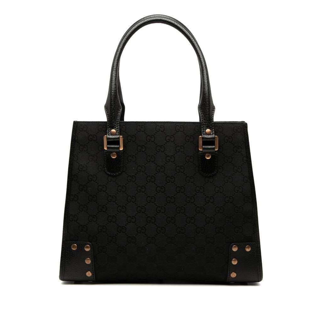 Gucci GG Canvas Nailhead Tote Black Very good condition - Front View