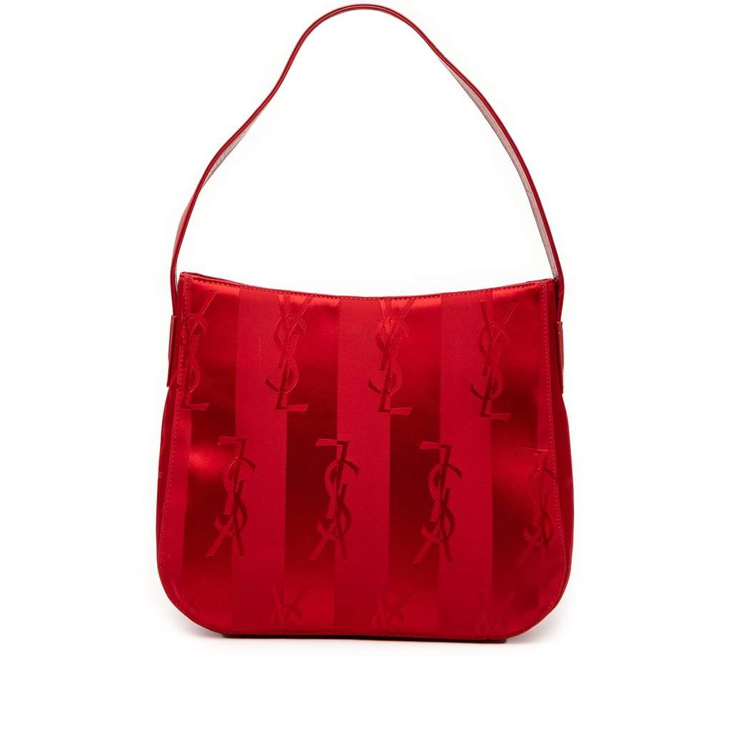 Saint Laurent Nylon Monogram Logo Shoulder Bag Red Very good condition - Front View