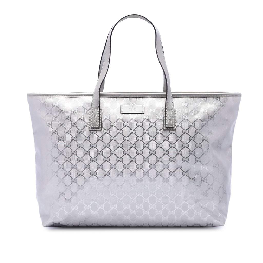Gucci Large GG Imprime Tote Silver Very good - Front View