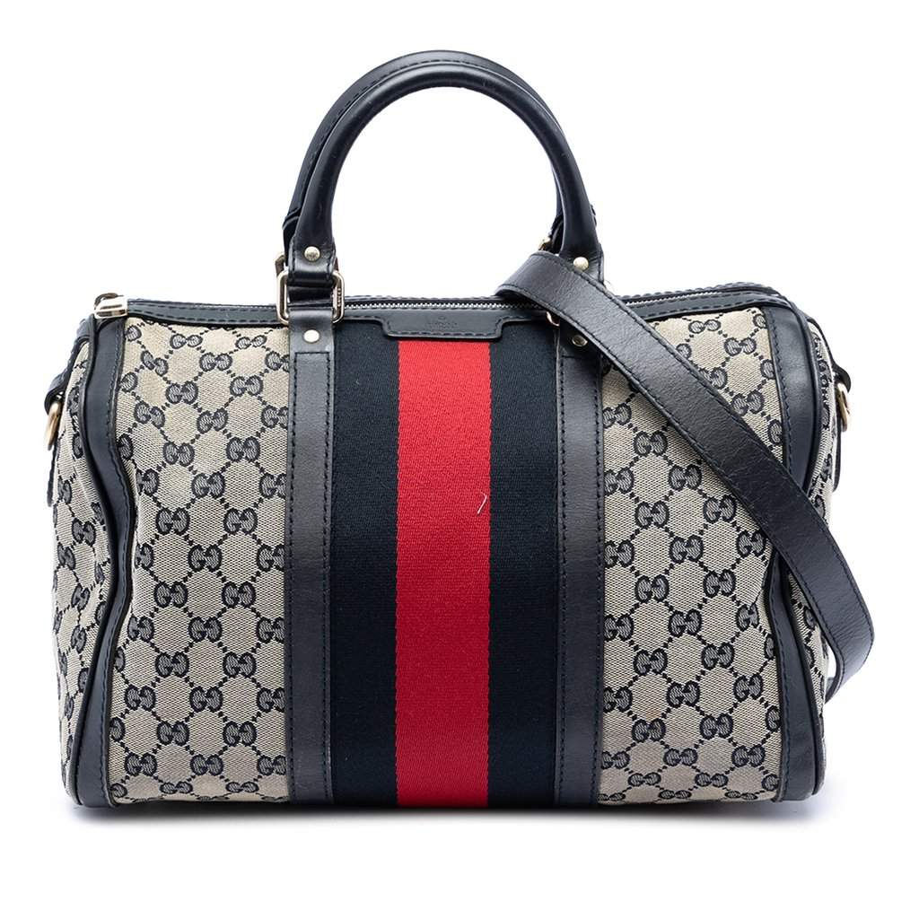 Gucci Medium GG Canvas Web Joy Boston Bag Beige Very good - Front View