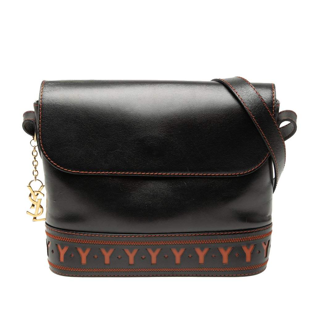 Saint Laurent Leather Cutout Crossbody Black Leather Very good condition - Front View