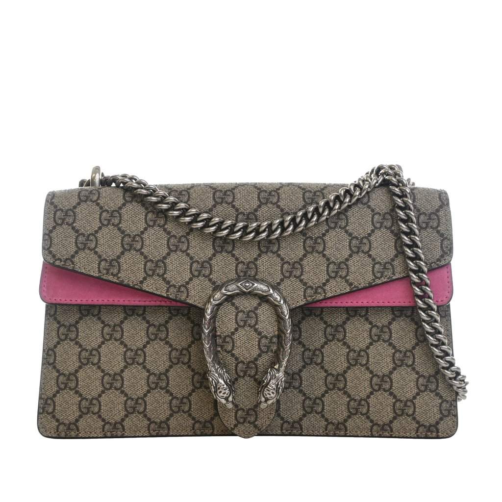 Gucci Medium GG Supreme Dionysus Shoulder Bag Beige Very good condition - Front View