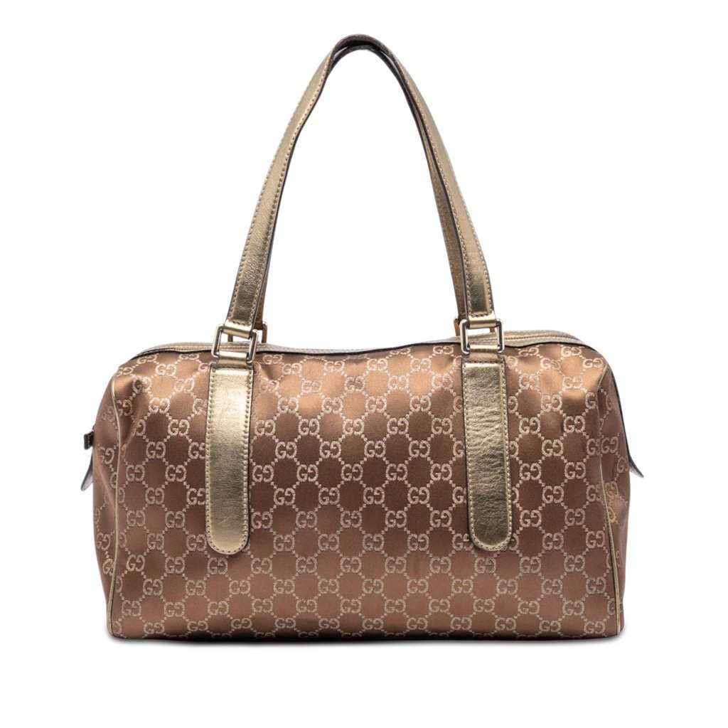 Gucci GG Satin Boston Bag Brown Very good condition - Front View
