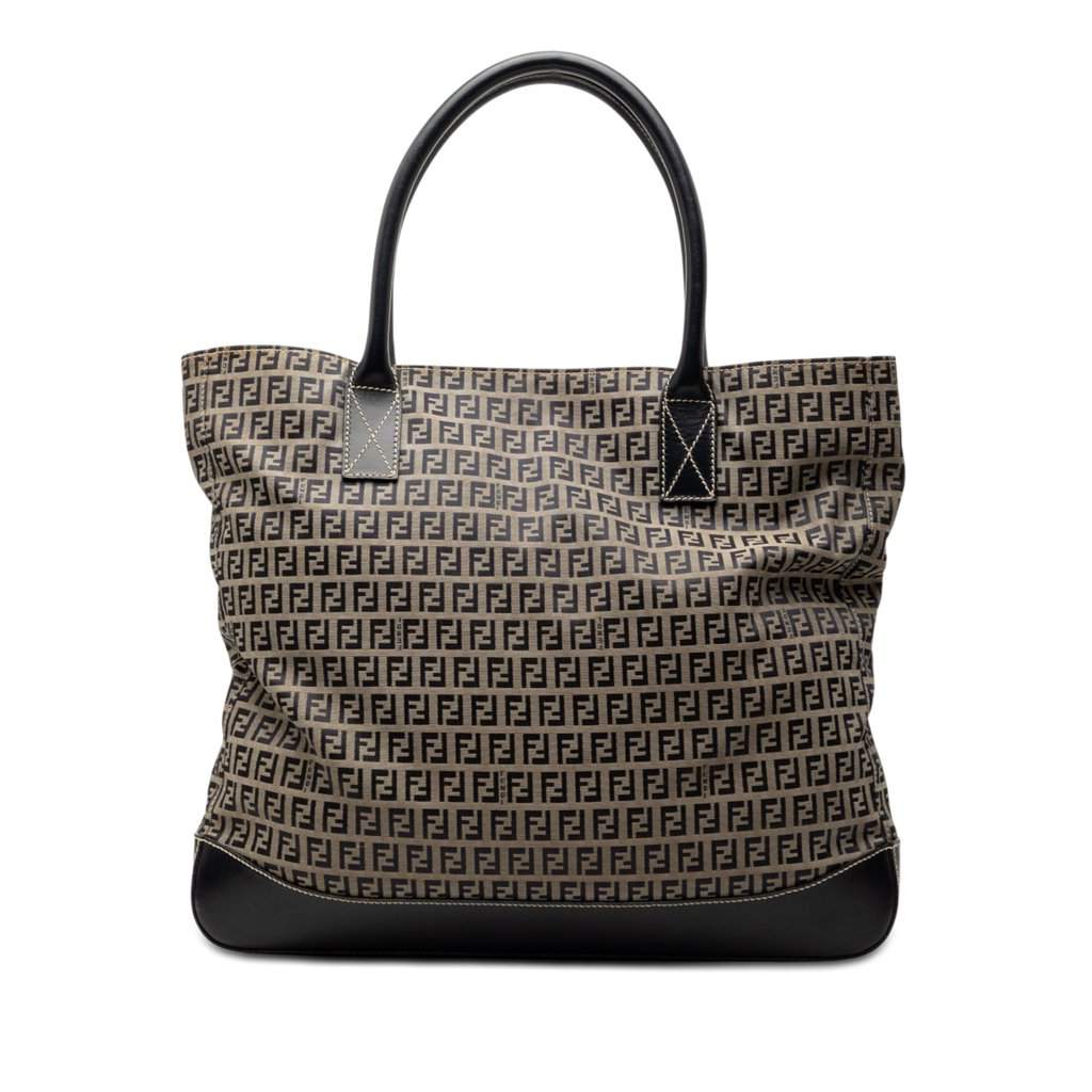 Fendi Zucchino Canvas Tote Beige Very good condition - Front View