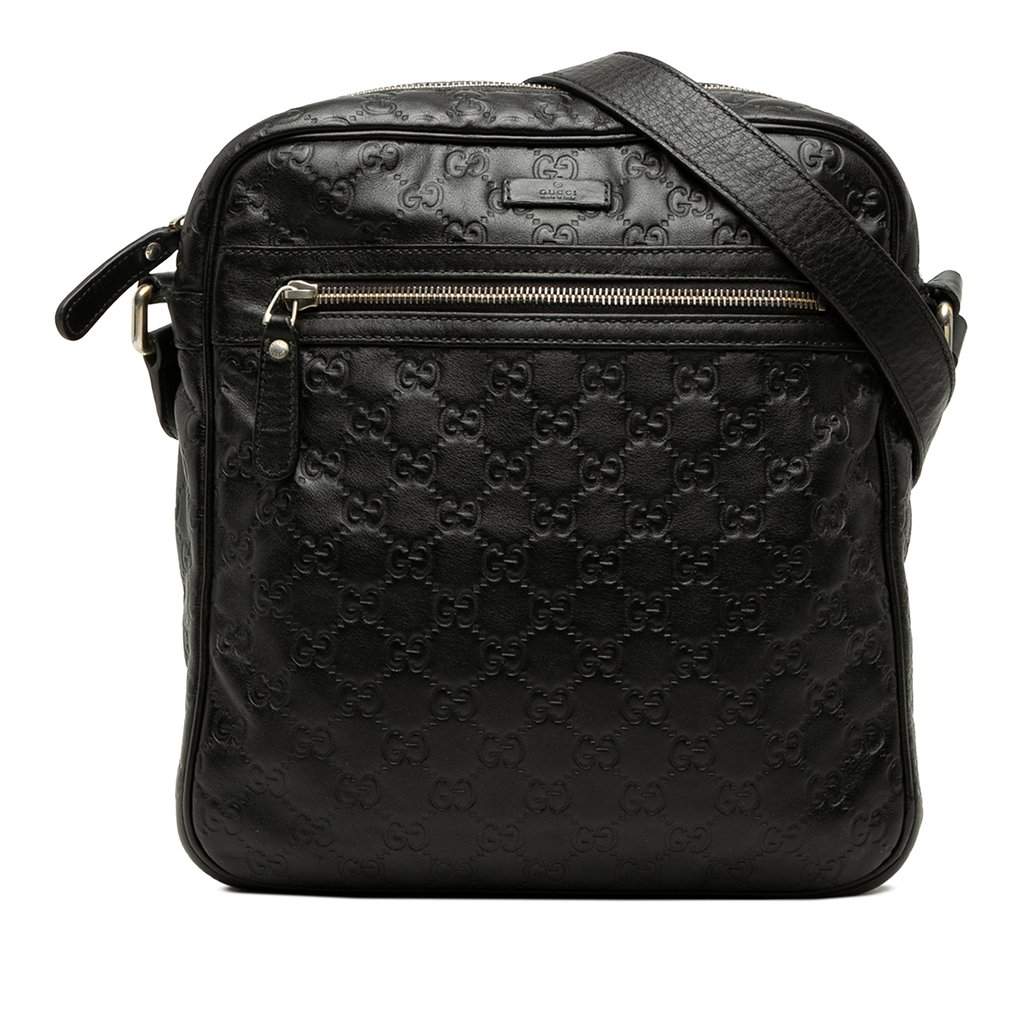 Gucci Guccissima Crossbody Black Leather Very good condition - Front View