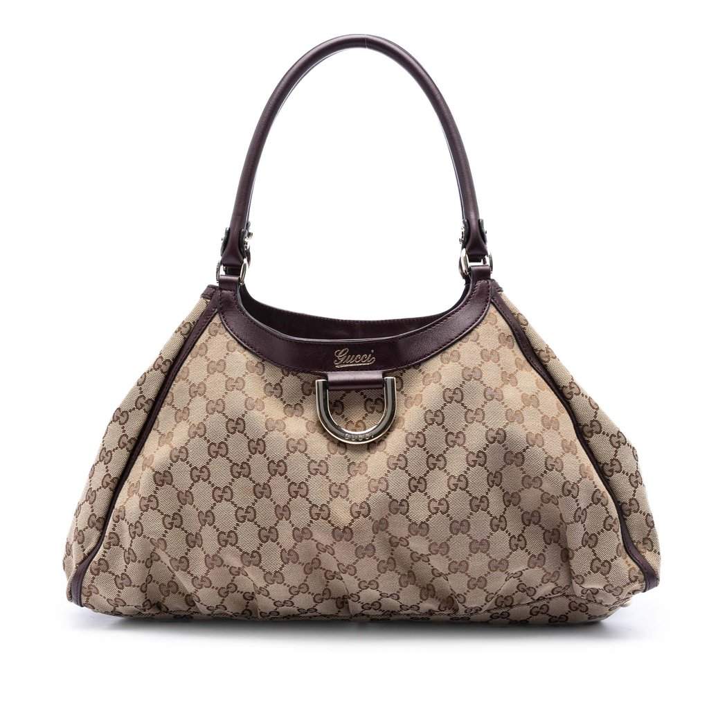 Gucci Large GG Canvas Abbey D Ring Shoulder Bag Beige Very good condition - Front View
