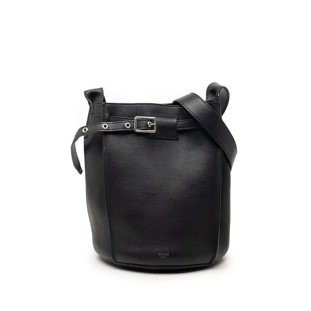 Celine Nano Leather Big Bag Bucket Crossbody Black Leather Very good condition - Front View