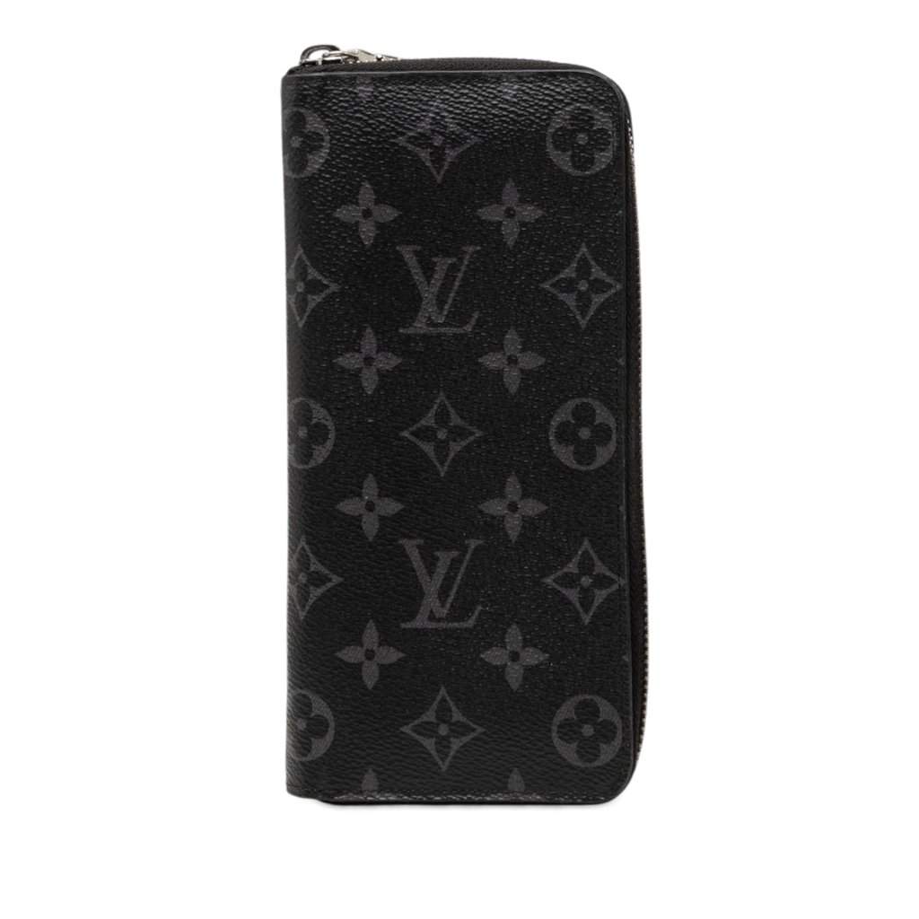 Louis Vuitton Monogram Eclipse Vertical Zippy Wallet Black Very good condition - Front View