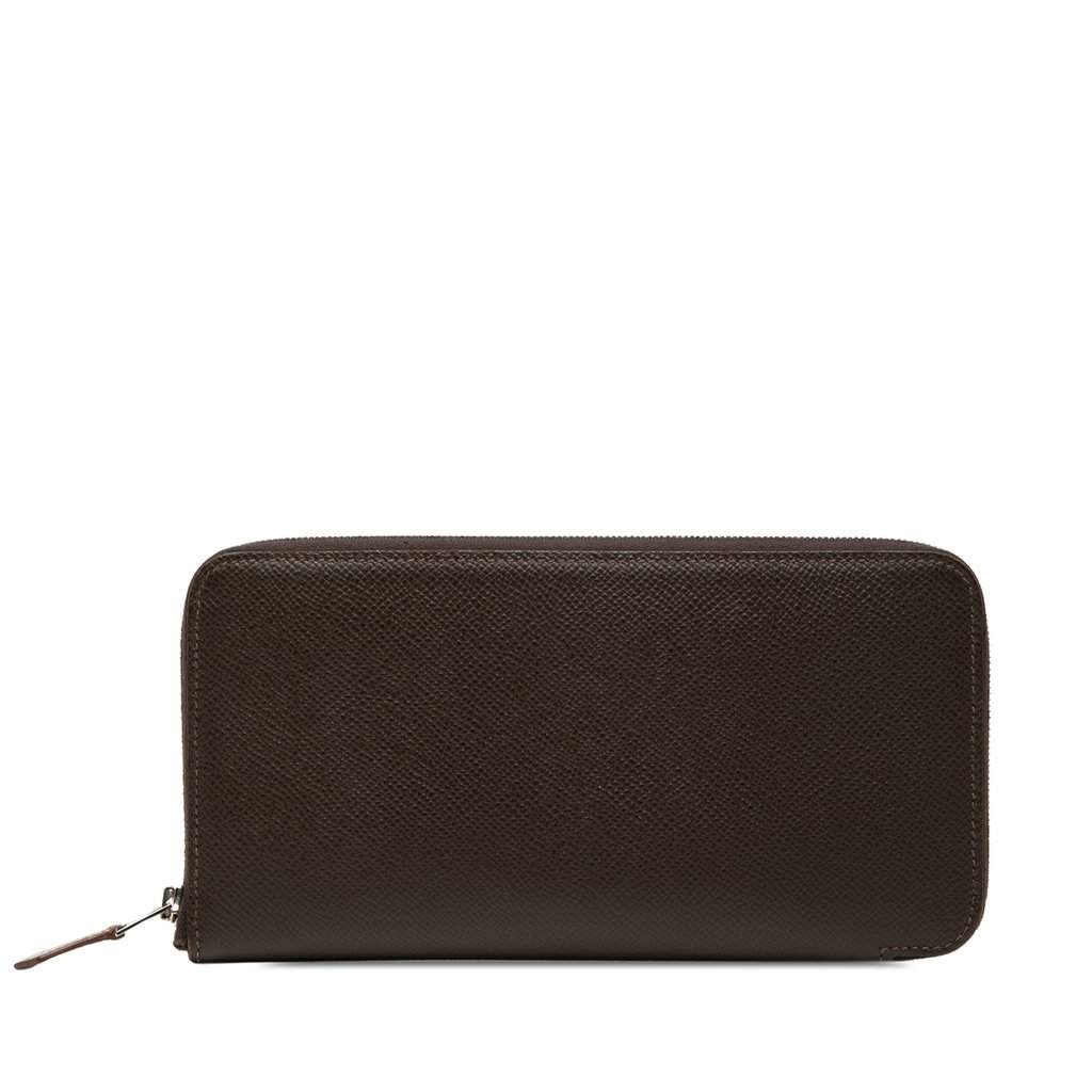 Hermès Epsom Silk In Classique Long Wallet Brown Leather Very good - Front View