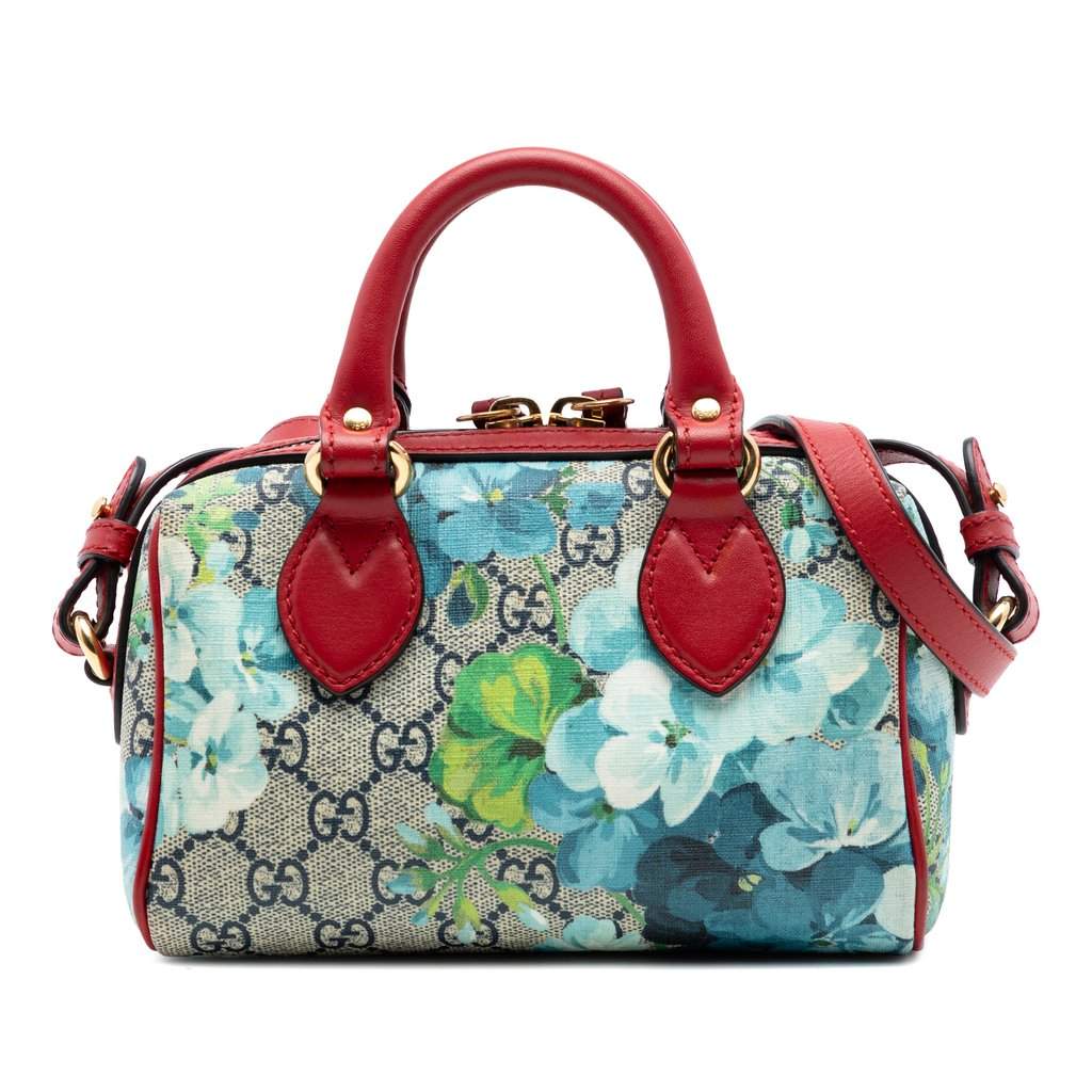 Gucci Mini GG Supreme Blooms Boston Bag Beige Very good - Front View