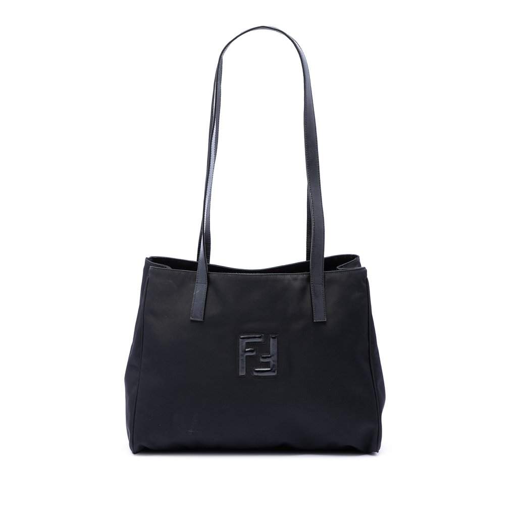 Fendi FF Nylon Tote Black Very good - Front View