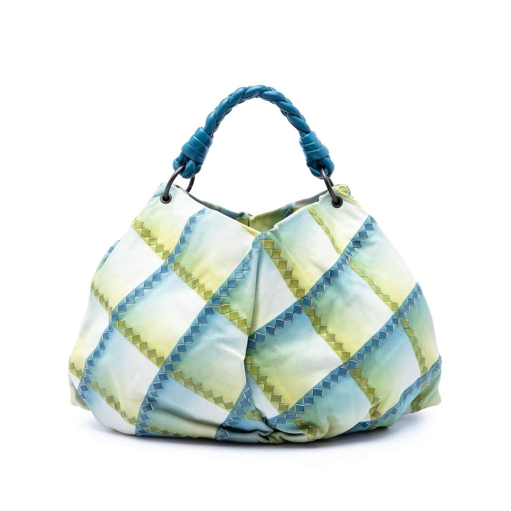 Bottega Veneta Nappa Intrecciato Aquilone Fortune Cookie Hobo Blue Leather Very good condition - Front View