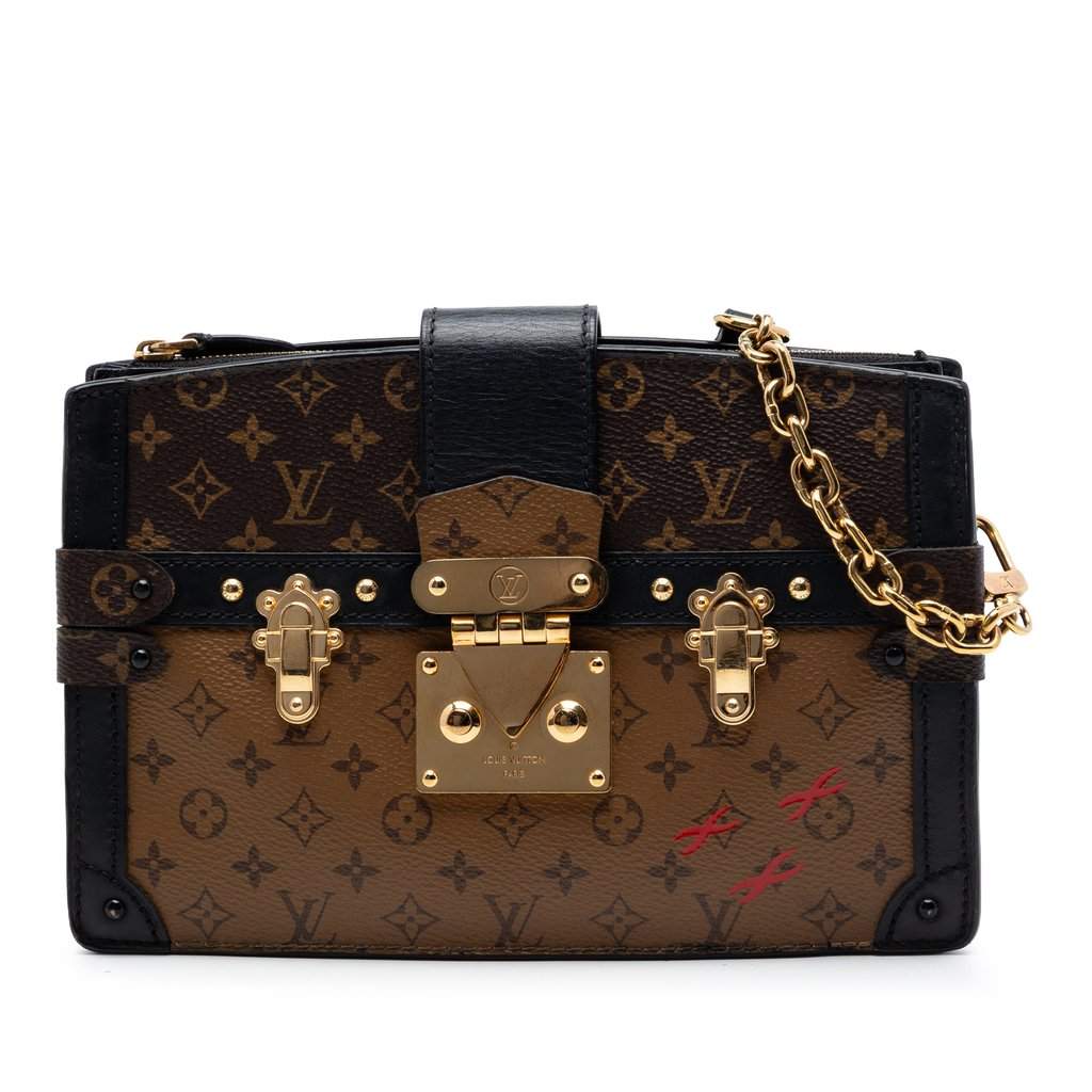 Louis Vuitton Monogram Reverse Trunk Clutch Brown Very good condition - Front View