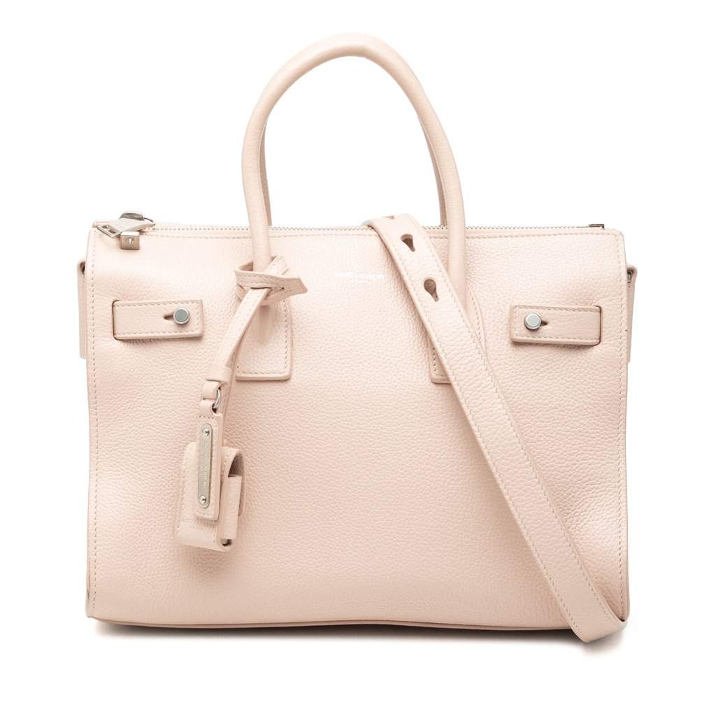 Saint Laurent Baby Grained Calfskin Sac De Jour Satchel Pink Leather Very good condition - Front View
