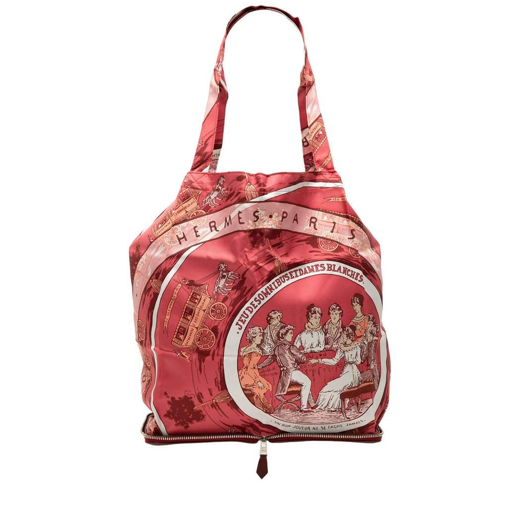 Hermès Jeu des Omnibus et Dames Blanches Silky Pop Tote Red Very good - Front View
