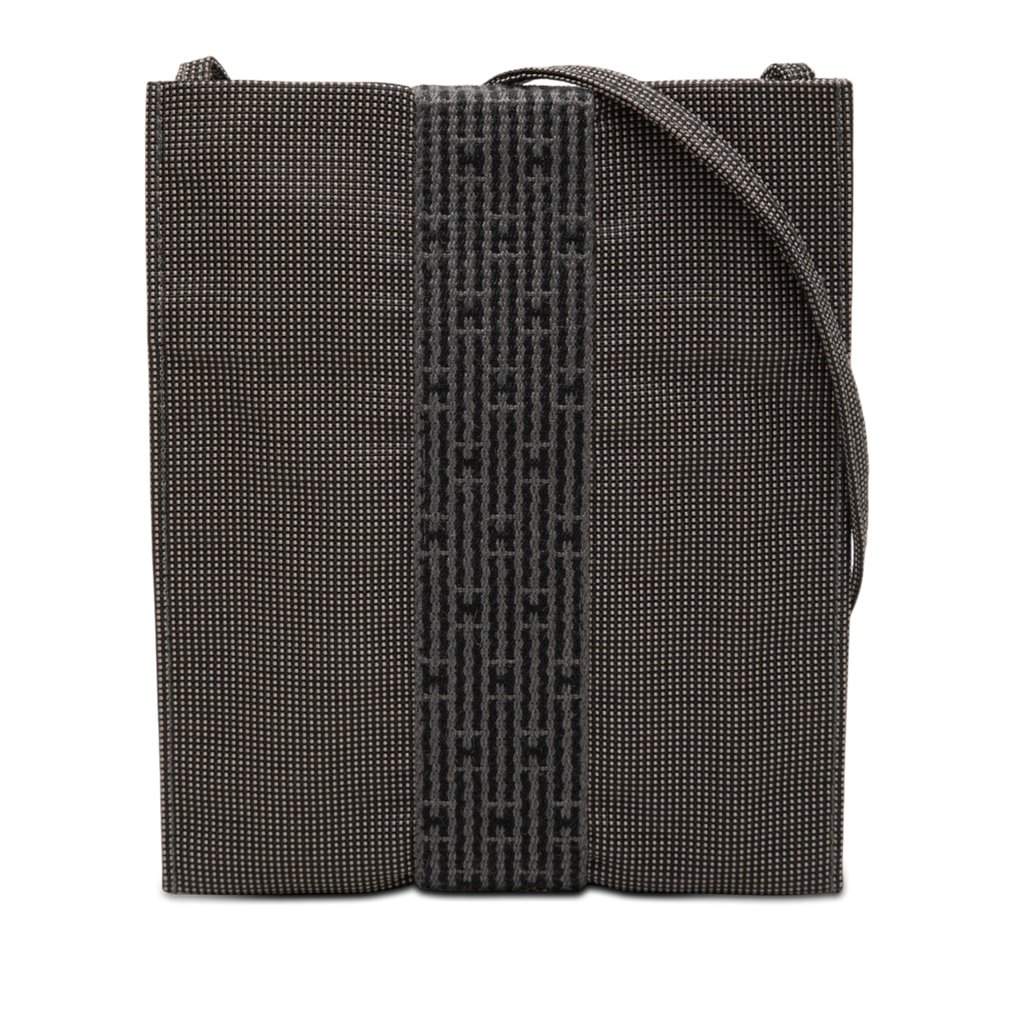 Hermès Canvas Herline Pochette Black Very good - Front View