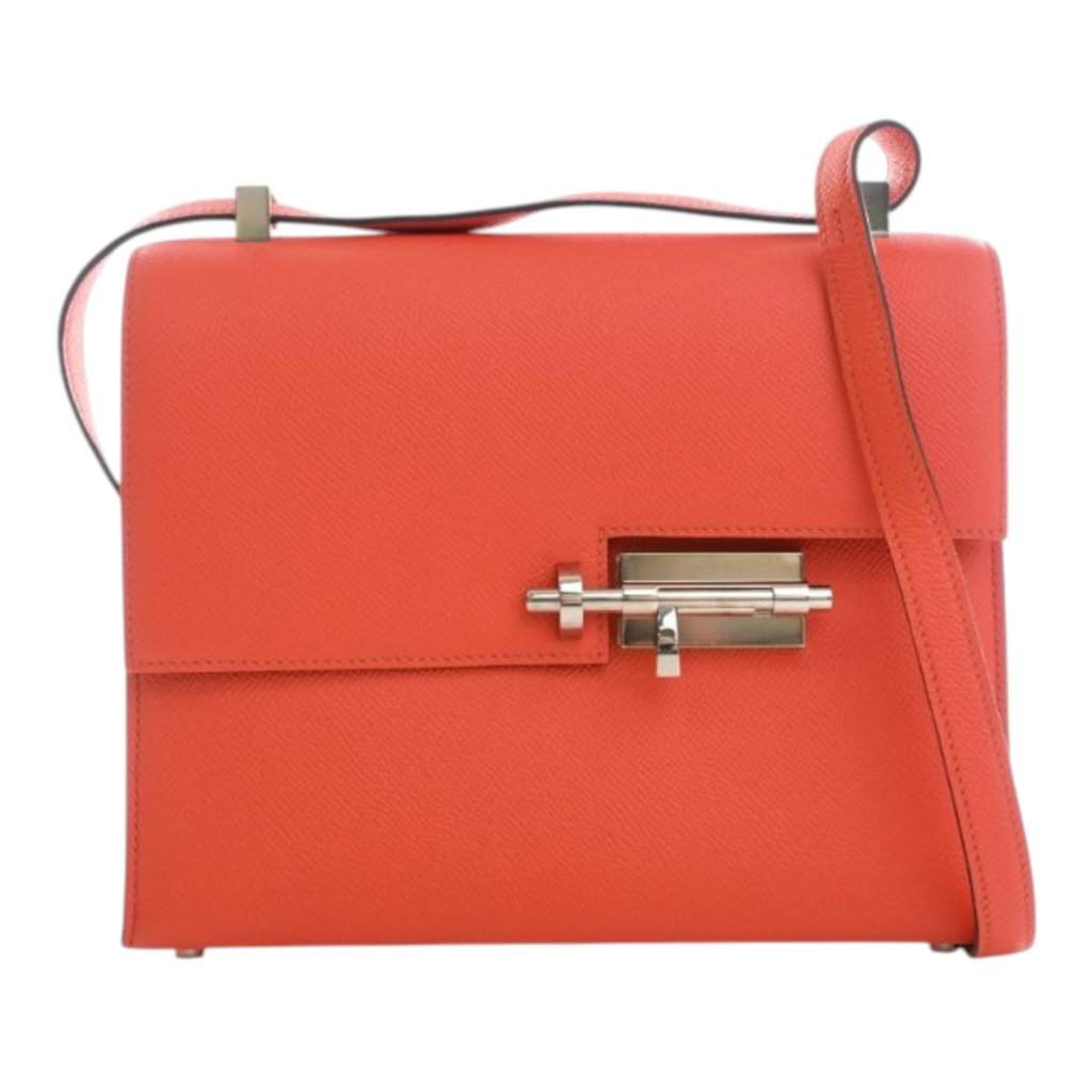 Hermès Epsom Verrou 23 Orange Leather Very good - Front View