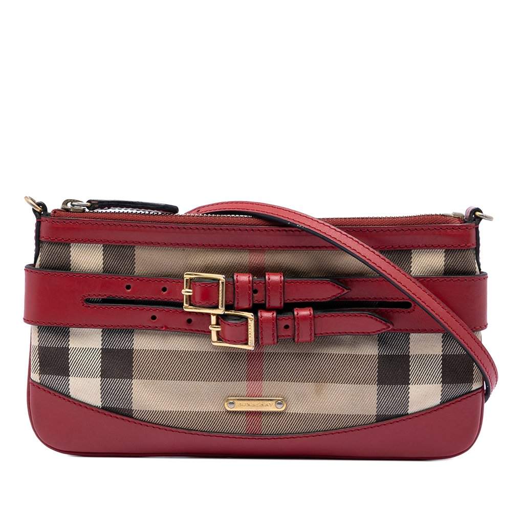 Burberry House Check Canvas Bridle Langford Crossbody Beige Very good condition - Front View