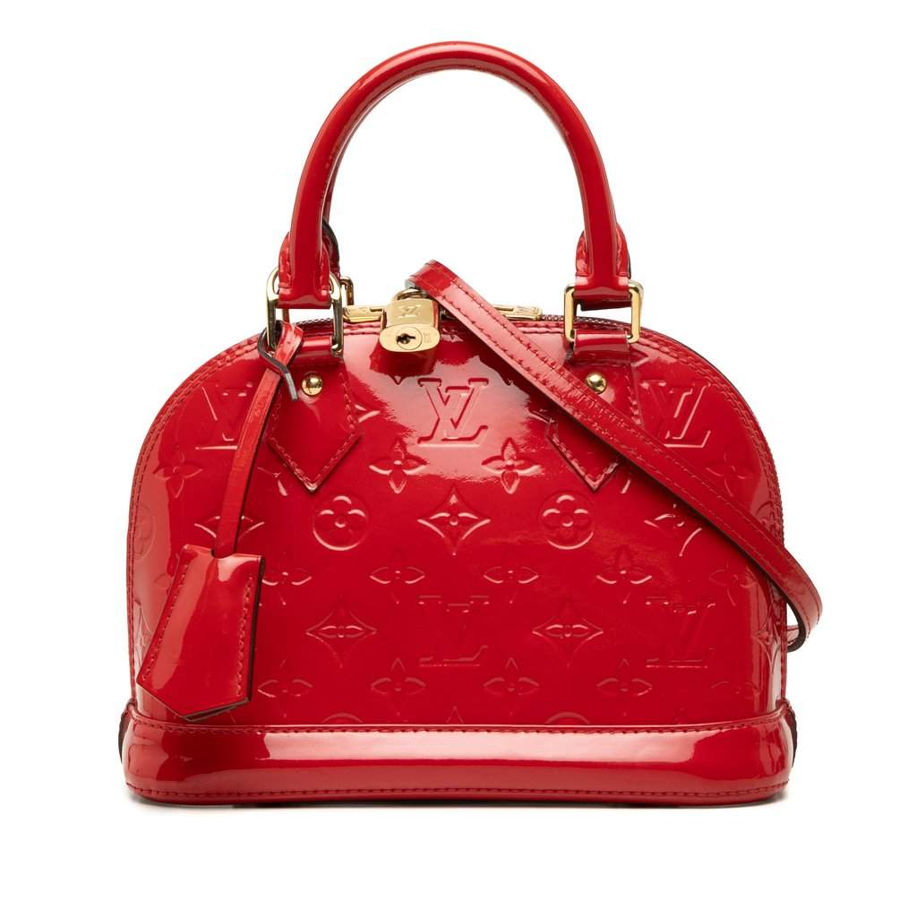Louis Vuitton Monogram Vernis Alma BB Red Leather Good - Front View