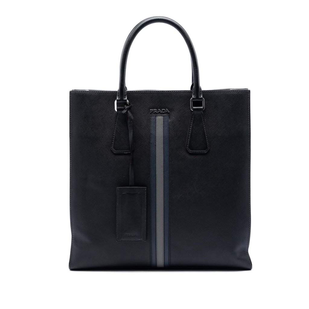 Prada Saffiano Lux Tote Black Leather Very good condition - Front View